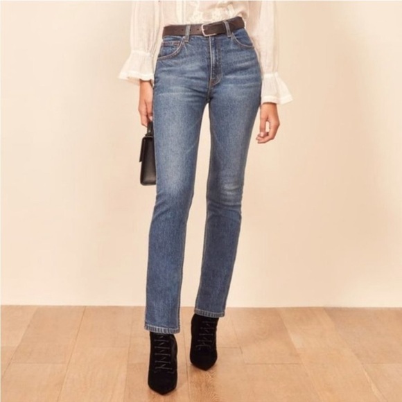 Reformation Jeans Liza Ultra High Rise Straight cropped Jeans - Picture 2 of 11